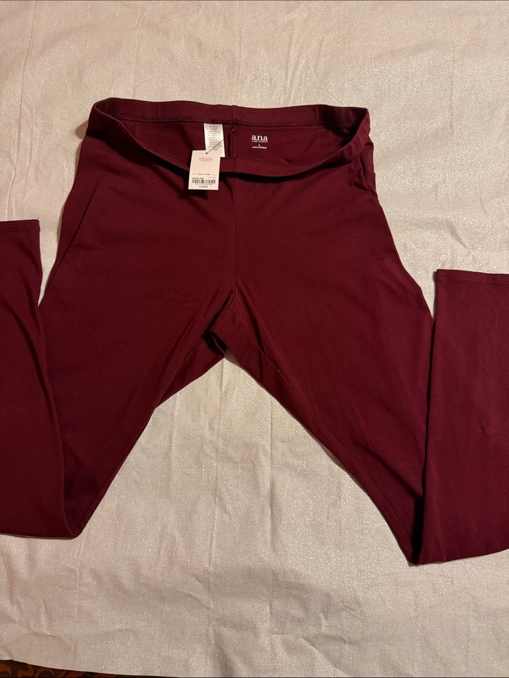 a.n.a Women's Burgundy Stretch Leggings